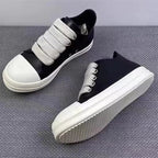 Urban Platform Sneakers: Unisex Mid - Tops with Side Zipper – Solid Black Microfiber - StepByStepNow