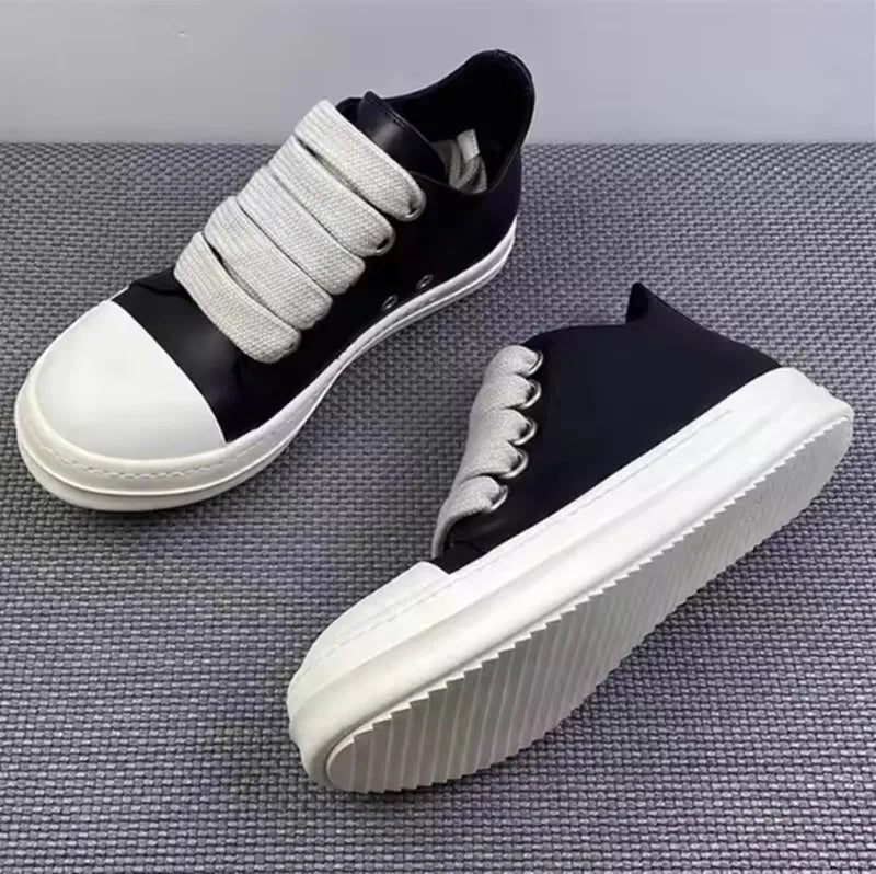 Urban Platform Sneakers: Unisex Mid - Tops with Side Zipper – Solid Black Microfiber - StepByStepNow