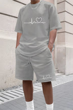 Urban Summer Co - ord: Men's Casual Sports Set – Lightweight O - Neck Tee &amp; Shorts (Sizes S - XXL) - StepByStepNow