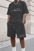 Urban Summer Co - ord: Men's Casual Sports Set – Lightweight O - Neck Tee &amp; Shorts (Sizes S - XXL) - StepByStepNow