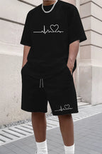 Urban Summer Co - ord: Men's Casual Sports Set – Lightweight O - Neck Tee &amp; Shorts (Sizes S - XXL) - StepByStepNow