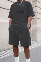 Urban Summer Co - ord: Men's Casual Sports Set – Lightweight O - Neck Tee &amp; Shorts (Sizes S - XXL) - StepByStepNow