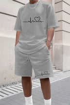 Urban Summer Co - ord: Men's Casual Sports Set – Lightweight O - Neck Tee &amp; Shorts (Sizes S - XXL) - StepByStepNow