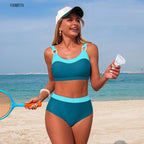 VigoBreviya Black High Waist Bikini Set Women Summer Patchwork Swimwear Female 2026 Tied Backless Swimsuit Ladies Bathing Suit - StepByStepNow