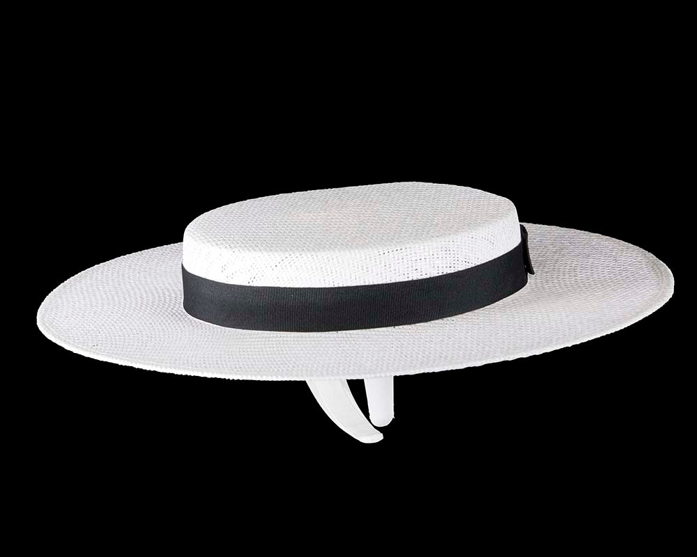 White & Black boater hat by Max Alexander - StepByStep
