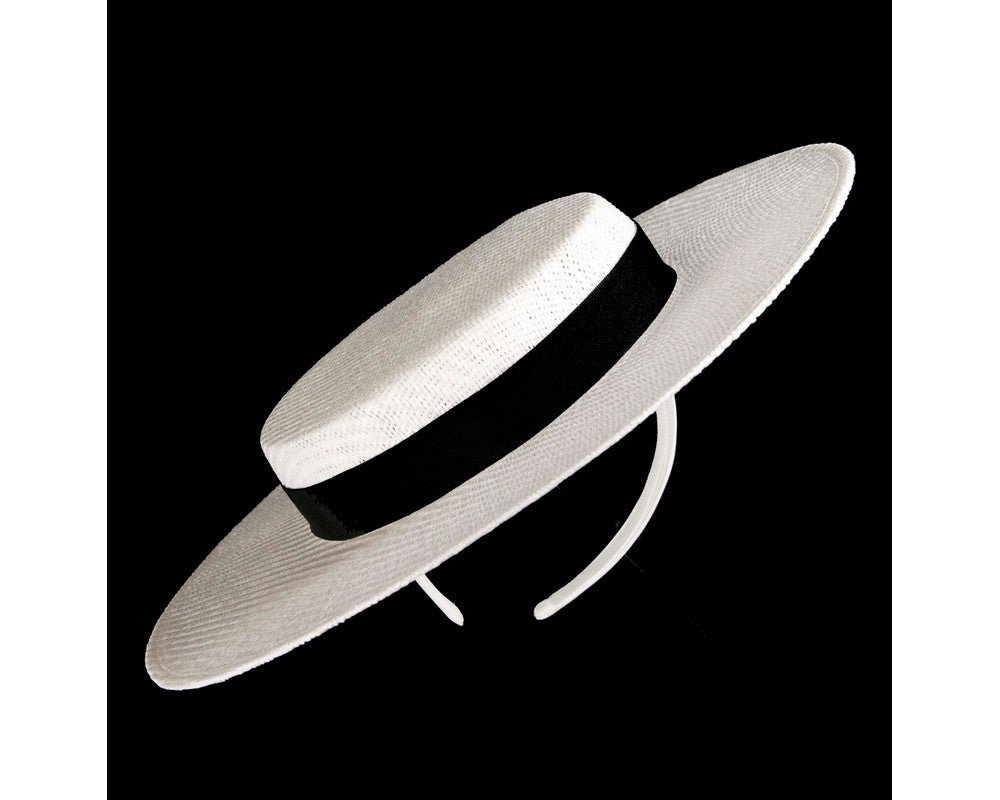 White & Black boater hat by Max Alexander - StepByStep