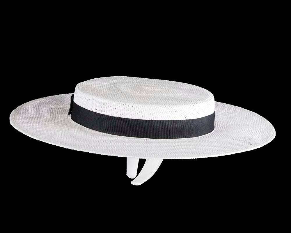 White & Black boater hat by Max Alexander - StepByStep
