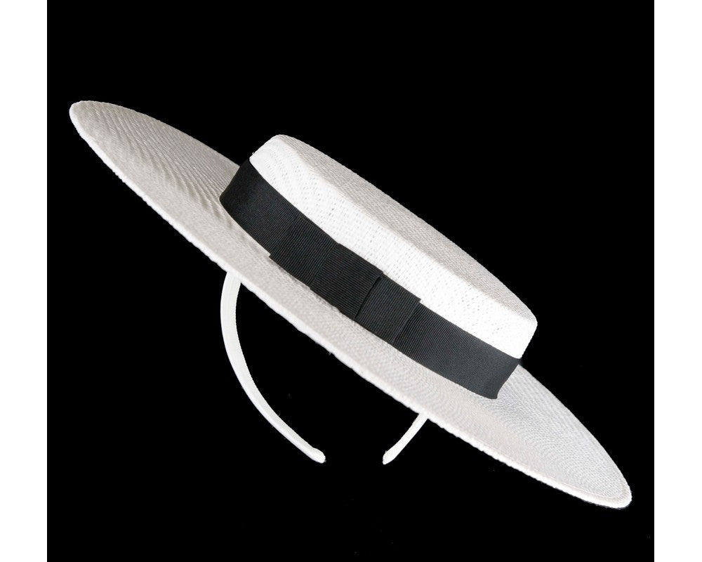 White & Black boater hat by Max Alexander - StepByStep