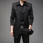 Windbreaker Mid - length Casual Jacket Slim Business Men's Suit Jacket - StepByStepNow