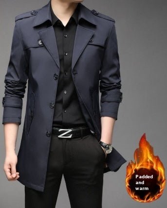Windbreaker Mid - length Casual Jacket Slim Business Men's Suit Jacket - StepByStepNow
