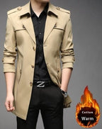 Windbreaker Mid - length Casual Jacket Slim Business Men's Suit Jacket - StepByStepNow