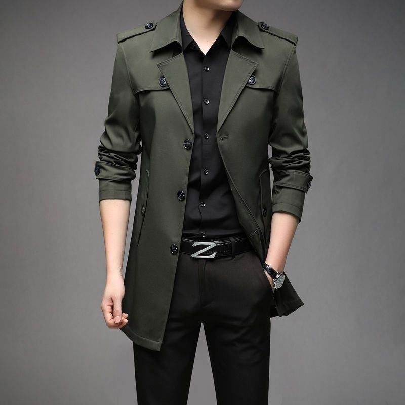Windbreaker Mid - length Casual Jacket Slim Business Men's Suit Jacket - StepByStepNow