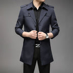 Windbreaker Mid - length Casual Jacket Slim Business Men's Suit Jacket - StepByStepNow
