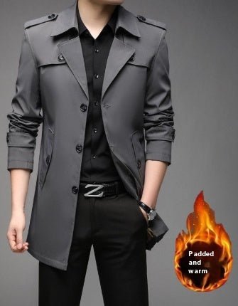 Windbreaker Mid - length Casual Jacket Slim Business Men's Suit Jacket - StepByStepNow