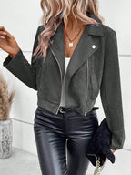Winter Slim - fit Short Lapels Zip Jacket - StepByStepNow