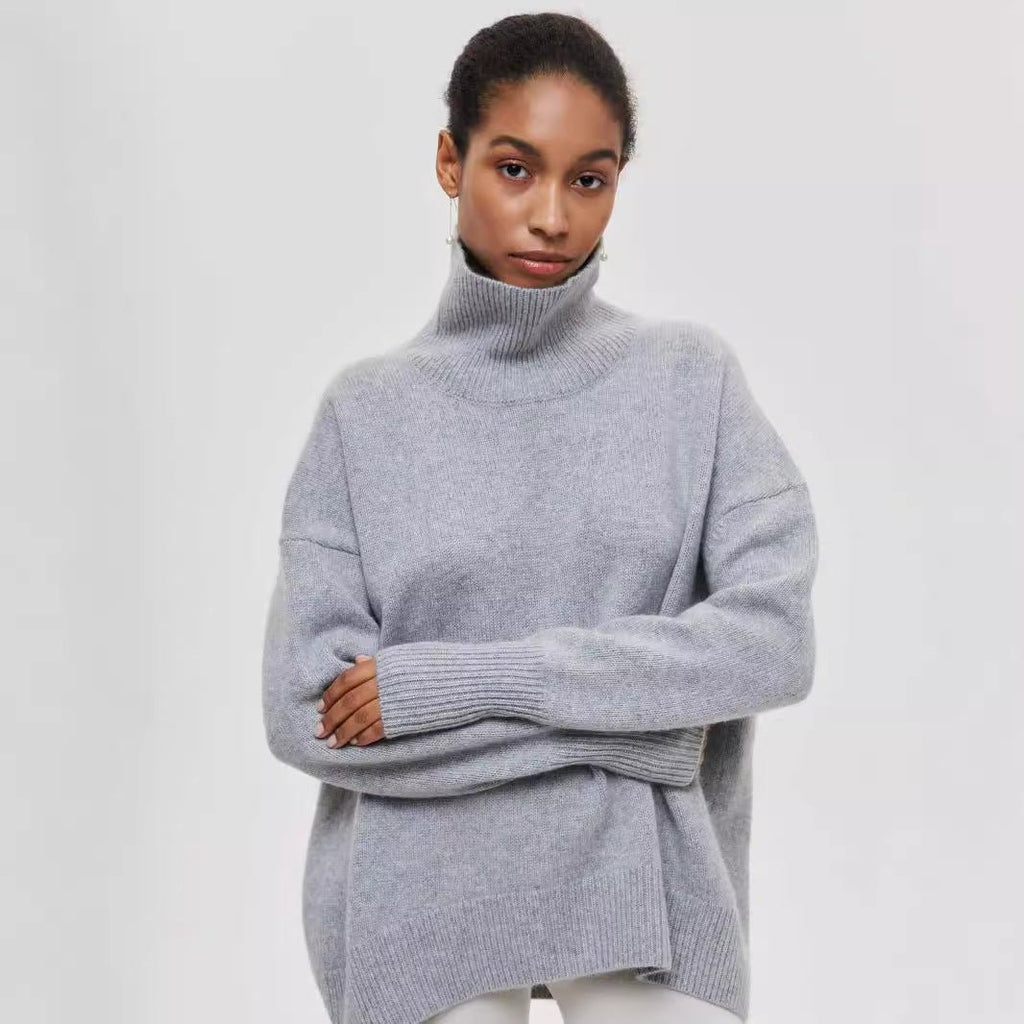 Winter Turtleneck Sweater Ins Solid Color Long Sleeve Pullover Top Women's Clothing - StepByStepNow