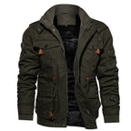 Winter Zip - up Coat Warm Thickened Detachable Hooded Jacket Multi - pocket Button Drawstring Long Sleeve Tops Men's Cargo Clothing - StepByStepNow