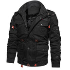 Winter Zip - up Coat Warm Thickened Detachable Hooded Jacket Multi - pocket Button Drawstring Long Sleeve Tops Men's Cargo Clothing - StepByStepNow