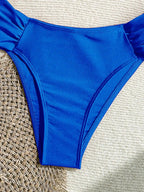 Women's 2026 New Sexy Shell Metal Button Bikini Set Solid Color Push Up Halter Two Piece Swimwear Summer Beach Bathing Suit - StepByStepNow