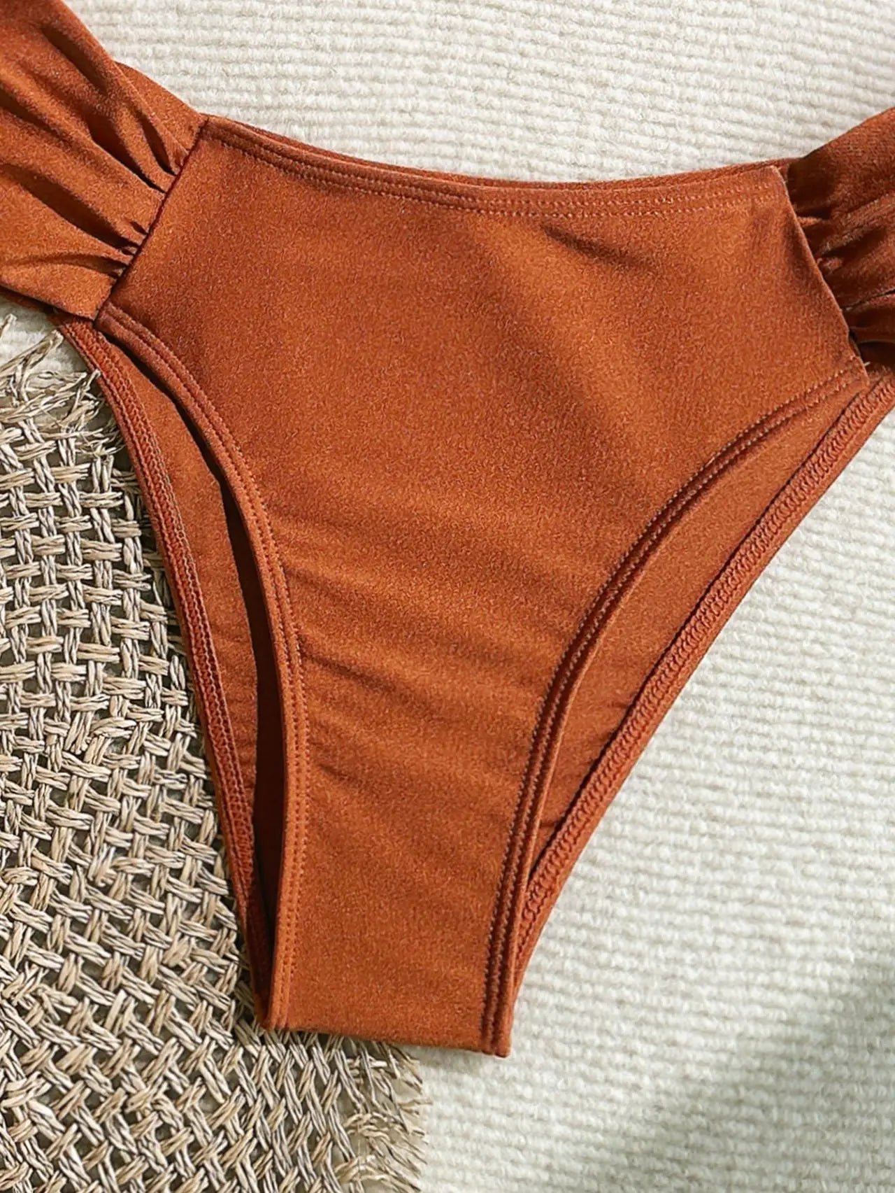 Women's 2026 New Sexy Shell Metal Button Bikini Set Solid Color Push Up Halter Two Piece Swimwear Summer Beach Bathing Suit - StepByStepNow