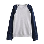 Women's Autumn Color Clash Casual Sweatshirt Set Patchwork Color Round Neck Long Sleeve Sweatshirt High Waist Casual Pants - StepByStepNow