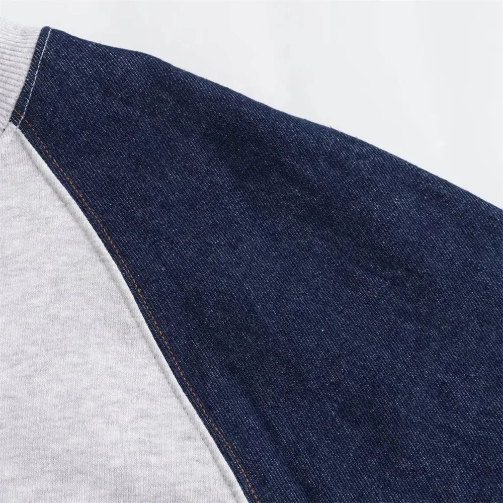 Women's Autumn Color Clash Casual Sweatshirt Set Patchwork Color Round Neck Long Sleeve Sweatshirt High Waist Casual Pants - StepByStepNow