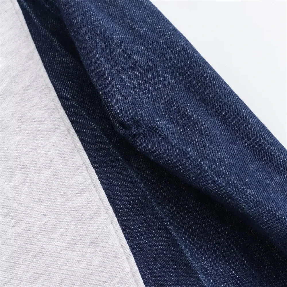Women's Autumn Color Clash Casual Sweatshirt Set Patchwork Color Round Neck Long Sleeve Sweatshirt High Waist Casual Pants - StepByStepNow
