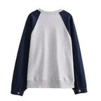 Women's Autumn Color Clash Casual Sweatshirt Set Patchwork Color Round Neck Long Sleeve Sweatshirt High Waist Casual Pants - StepByStepNow