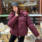 Women's Clothing Graceful Stand Collar Hooded Cotton Jacket - StepByStepNow