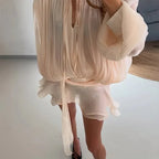 Women's Elegant Patchwork Mini Dress - High Street Style - StepByStepNow
