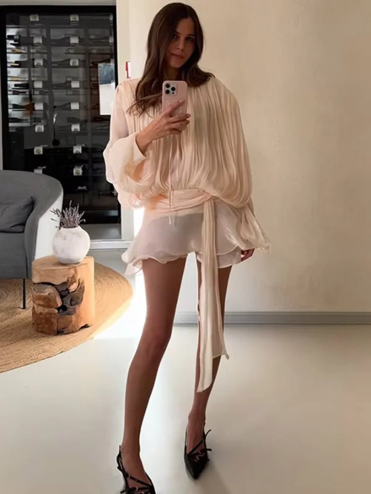 Women's Elegant Patchwork Mini Dress - High Street Style - StepByStepNow