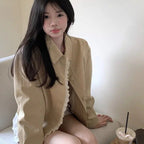 Womens Fashion Patchwork Lace Collar Short Coat - StepByStepNow