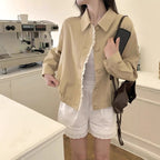 Womens Fashion Patchwork Lace Collar Short Coat - StepByStepNow