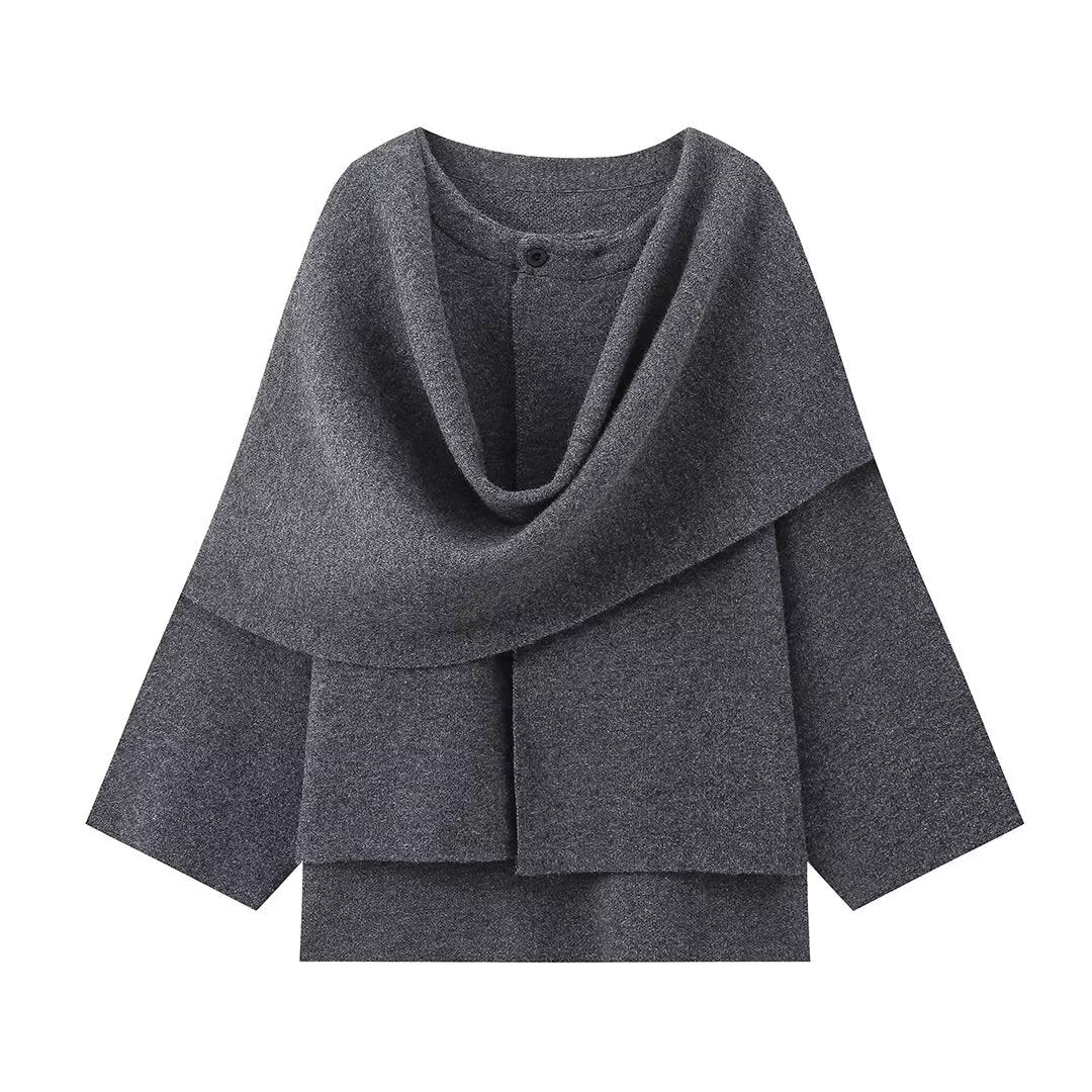 Women's Loose Casual Cape Knitted Sweater Coat - StepByStepNow