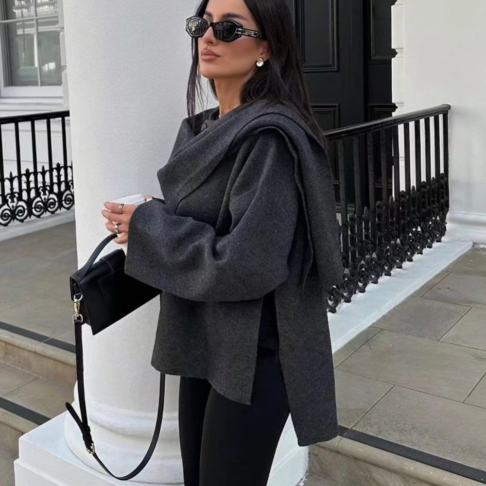 Women's Loose Casual Cape Knitted Sweater Coat - StepByStepNow