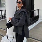 Women's Loose Casual Cape Knitted Sweater Coat - StepByStepNow