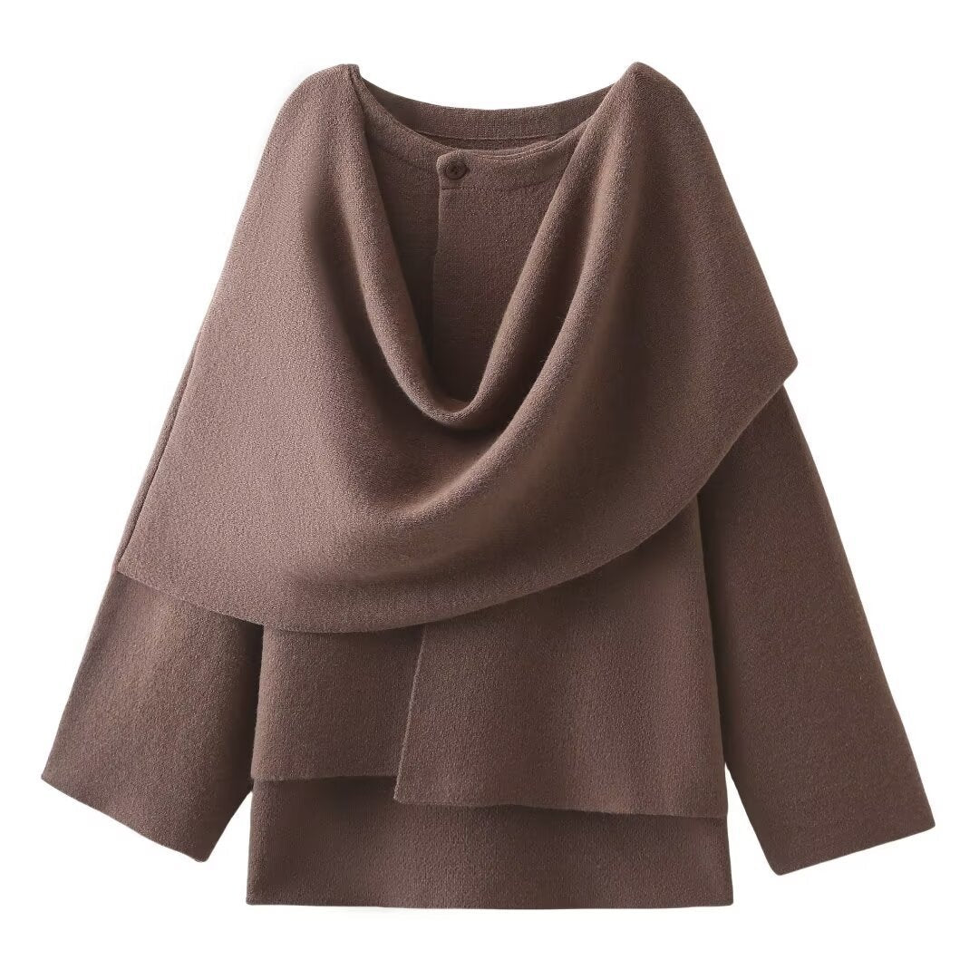 Women's Loose Casual Cape Knitted Sweater Coat - StepByStepNow