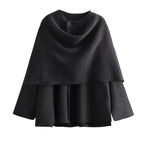Women's Loose Casual Cape Knitted Sweater Coat - StepByStepNow