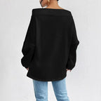 Women's Loose Casual Drawstring Off - the - shoulder Off - shoulder Top - StepByStepNow