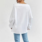Women's Loose Casual Drawstring Off - the - shoulder Off - shoulder Top - StepByStepNow
