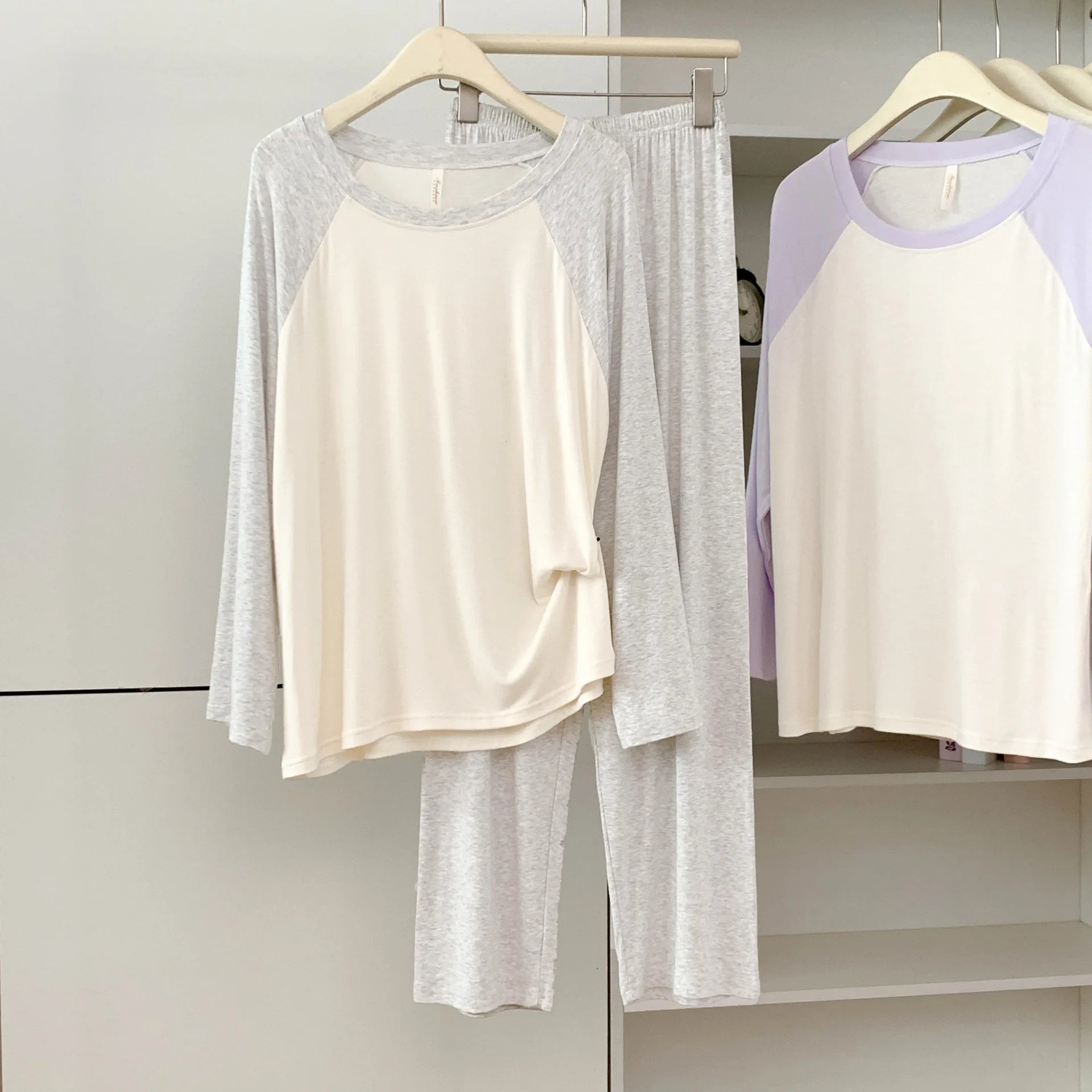 Women's Modal Sleepwear Soft Comfortable Pajamas Set Spring Autumn Round Neck Home Clothes Casual Loose Night Wear Loungewear - StepByStepNow