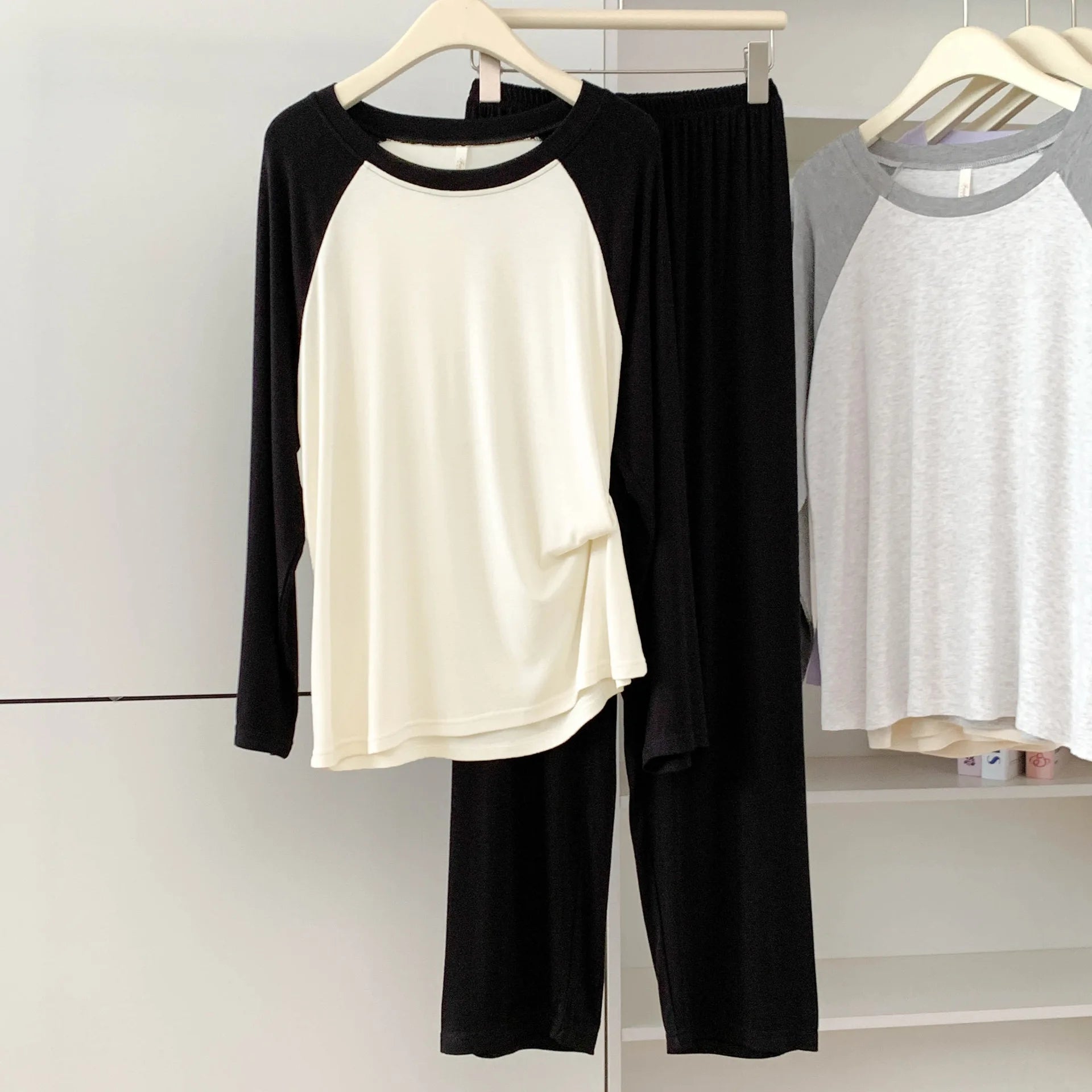 Women's Modal Sleepwear Soft Comfortable Pajamas Set Spring Autumn Round Neck Home Clothes Casual Loose Night Wear Loungewear - StepByStepNow