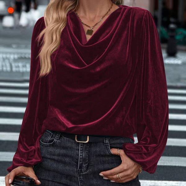 Women's Pile Collar Long Sleeve Top - StepByStepNow