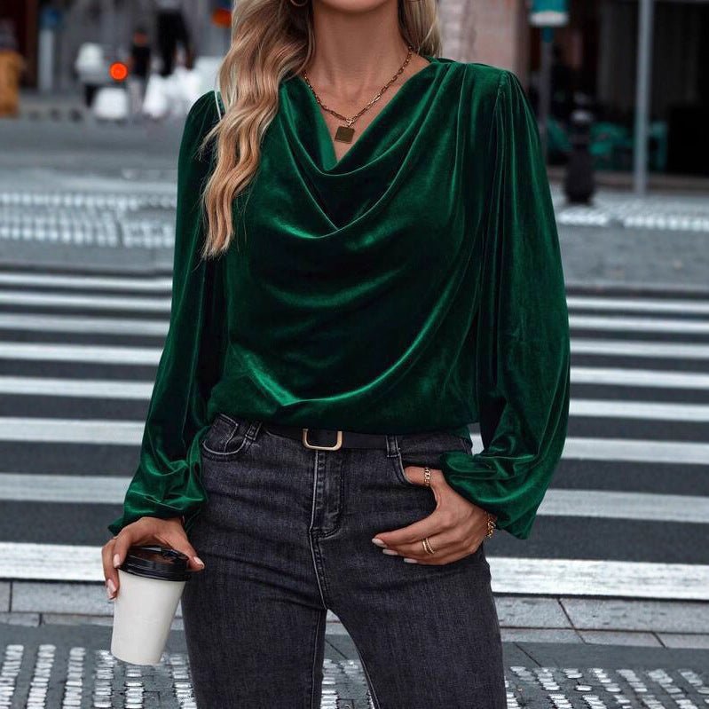 Women's Pile Collar Long Sleeve Top - StepByStepNow