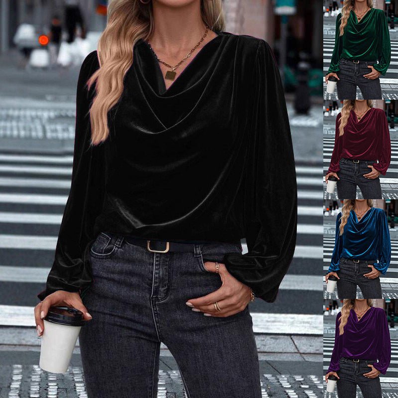 Women's Pile Collar Long Sleeve Top - StepByStepNow