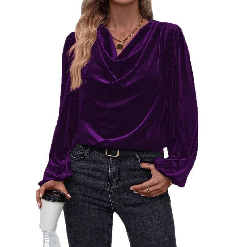 Women's Pile Collar Long Sleeve Top - StepByStepNow