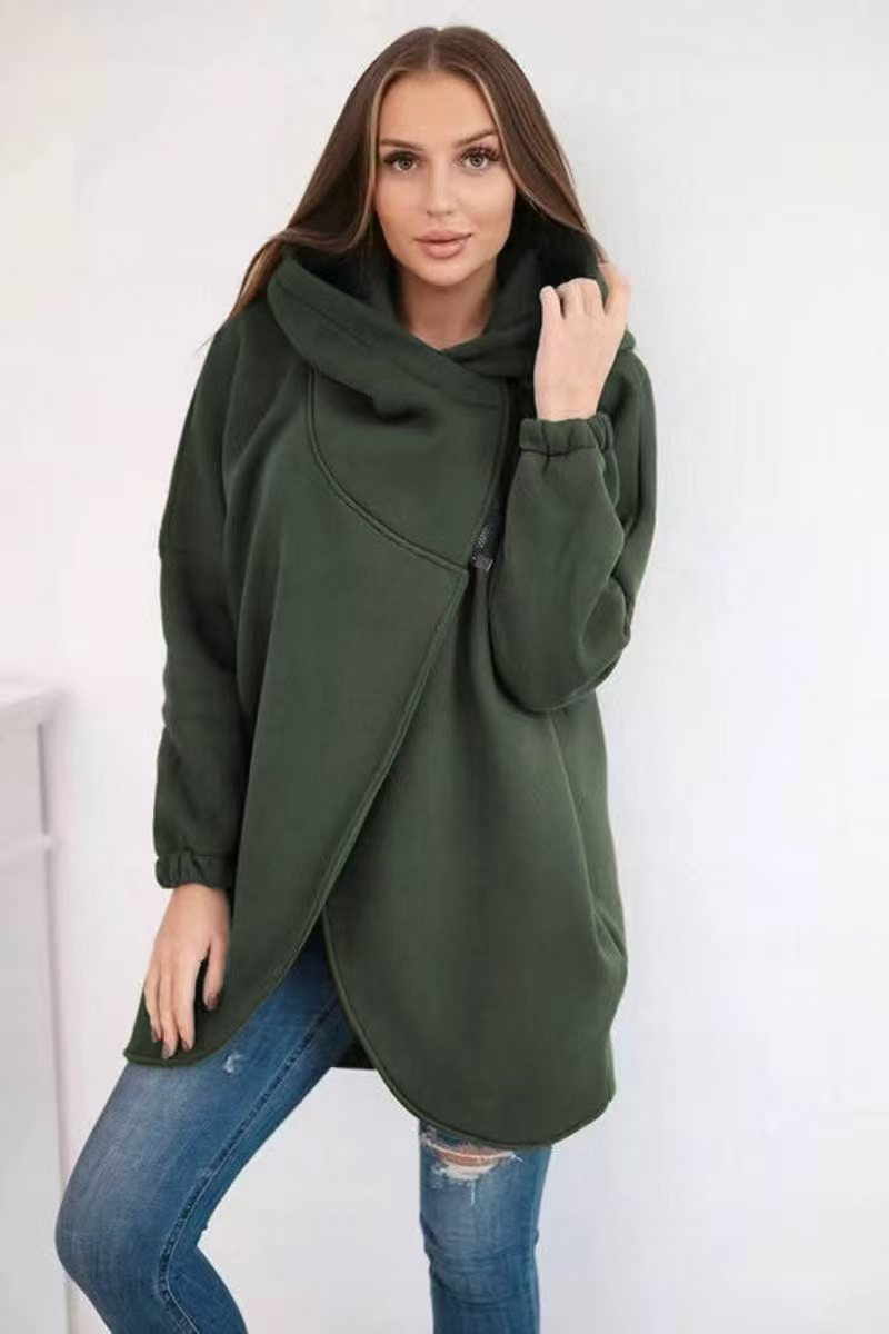 Women's Plus Size Solid Color Coat - StepByStepNow