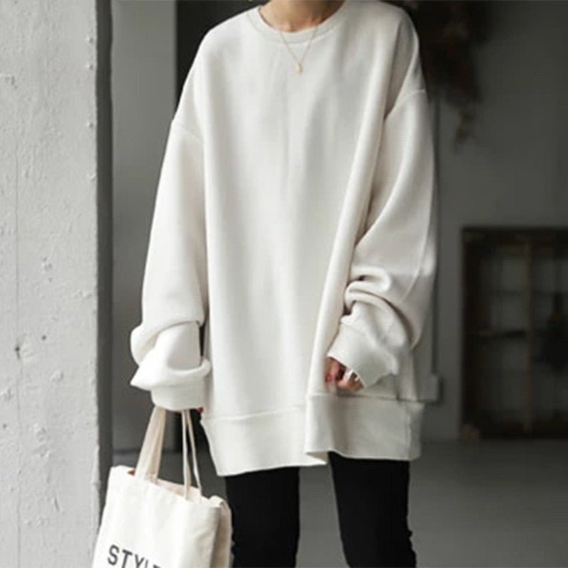 Women's Pullover Round Neck Loose Sweater - StepByStepNow