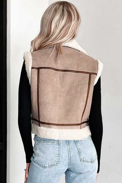 Women’s Sherpa Lined Suede Vest - StepByStep