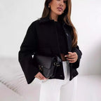 Women's Solid Color Casual Button Woolen Jacket - StepByStepNow